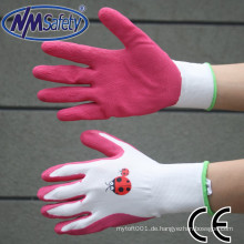 NMSAFETY 13 Gauge Gartenarbeit verwenden billige Tattoo rosa Latex beschichtete Arbeitshandschuhe